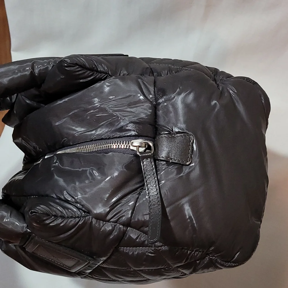 CHANEL Quilted Puffer Tote Bag in dark grey